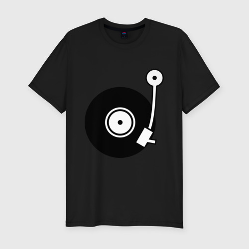 Мужская футболка хлопок Slim Vinyl Mix, цвет черный