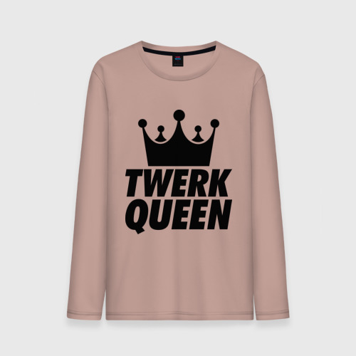 Мужской лонгслив хлопок Twerk Queen, цвет пыльно-розовый