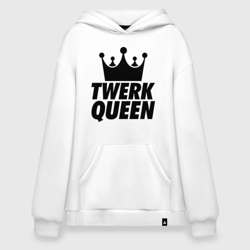 Худи SuperOversize хлопок Twerk Queen, цвет белый