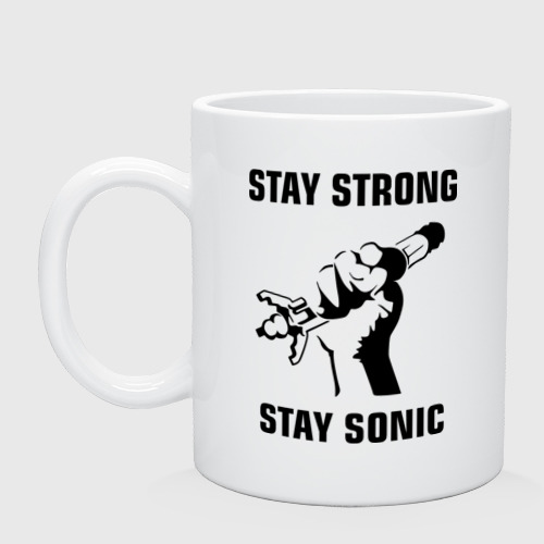 Кружка керамическая Doctor Who : Stay Strong Stay Sonic, цвет белый