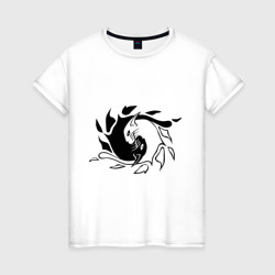 Женская футболка хлопок Инь-Янь коты