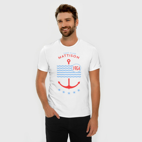 Мужская футболка хлопок Slim MATTISON яхт-клуб - фото 3