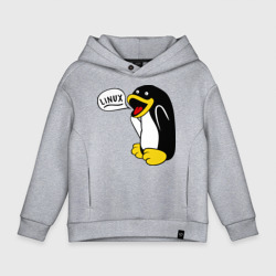 Детское худи Oversize хлопок Пингвин: Linux