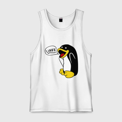 Мужская майка хлопок Пингвин: Linux