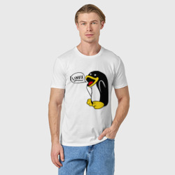 Мужская футболка хлопок Пингвин: \"Linux\" - фото 2