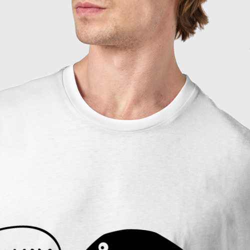Мужская футболка хлопок Пингвин: \"Linux\", цвет белый - фото 6