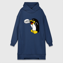 Платье-худи хлопок Пингвин: \"Linux\"
