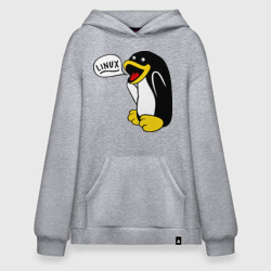 Худи SuperOversize хлопок Пингвин: \"Linux\"