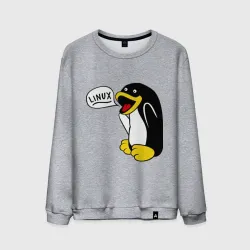 Мужской свитшот хлопок Пингвин: Linux
