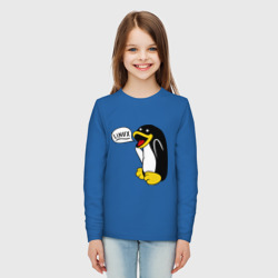 Детский лонгслив хлопок Пингвин: \"Linux\" - фото 2