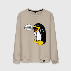 Мужской свитшот хлопок Пингвин: \"Linux\"