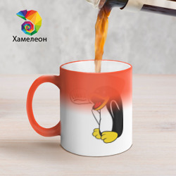 Кружка хамелеон Пингвин: Linux