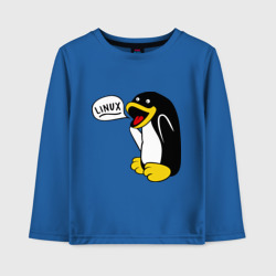 Детский лонгслив хлопок Пингвин: \"Linux\"