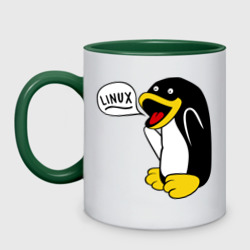 Кружка двухцветная Пингвин: \"Linux\"