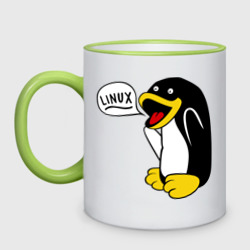 Кружка двухцветная Пингвин: \"Linux\"