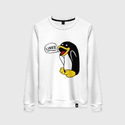 Женский свитшот хлопок Пингвин: \"Linux\"