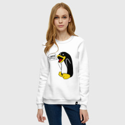 Женский свитшот хлопок Пингвин: \"Linux\" - фото 2