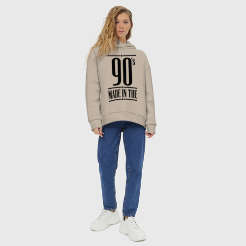 Женское худи Oversize хлопок Made in the 90s, цвет миндальный - фото 6