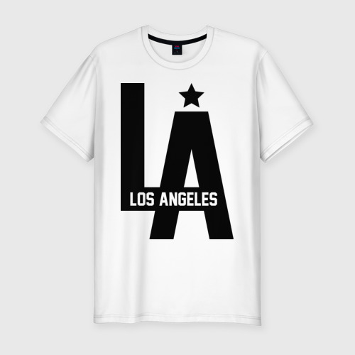 Мужская приталенная футболка из хлопка с принтом Los Angeles Star, вид спереди №1
