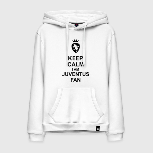 Мужская толстовка хлопок keep calm I am juventus fan, цвет белый