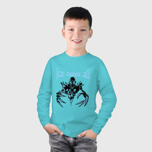 Детский лонгслив хлопок Ancient apparition, цвет бирюзовый - фото 3