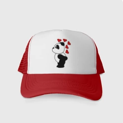 Кепка тракер с сеткой Поцелуй панды парная