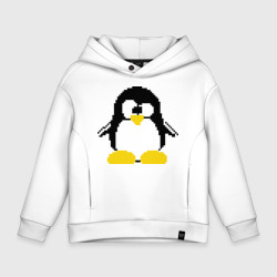 Детское худи Oversize хлопок Битовый пингвин Linux