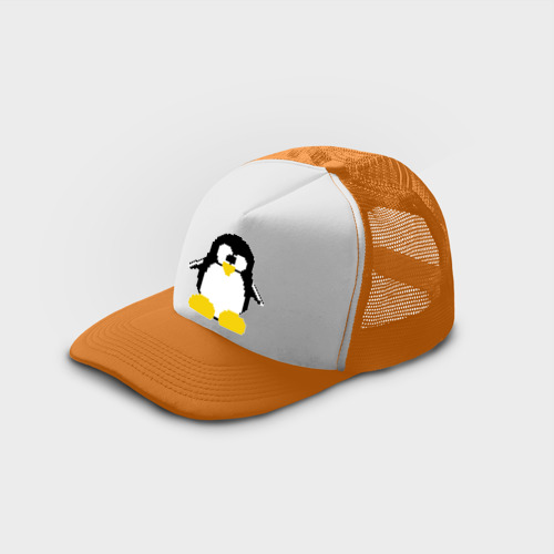 Кепка тракер с сеткой Битовый пингвин Linux, цвет оранжевый - фото 3