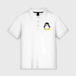 Женское поло хлопок Битовый пингвин Linux