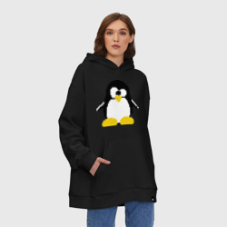 Худи SuperOversize хлопок Битовый пингвин Linux - фото 2