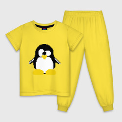 Детская пижама хлопок Битовый пингвин Linux
