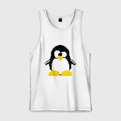 Мужская майка хлопок Битовый пингвин Linux
