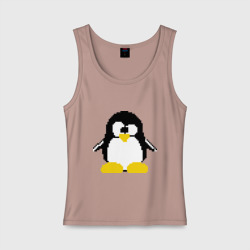 Женская майка хлопок Битовый пингвин Linux