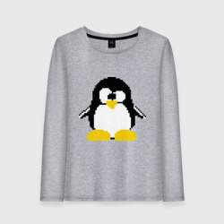 Женский лонгслив хлопок Битовый пингвин Linux