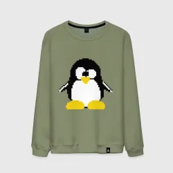 Мужской свитшот хлопок Битовый пингвин Linux