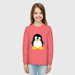 Детский лонгслив хлопок Битовый пингвин Linux - фото 2