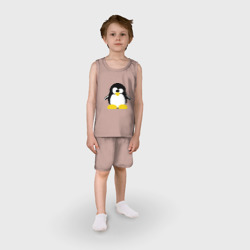 Детская пижама с шортами хлопок Битовый пингвин Linux - фото 2