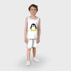 Детская пижама с шортами хлопок Битовый пингвин Linux - фото 2