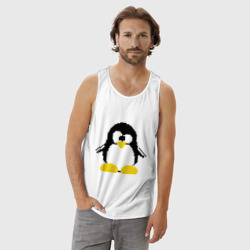 Мужская майка хлопок Битовый пингвин Linux - фото 2