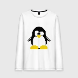 Мужской лонгслив хлопок Битовый пингвин Linux
