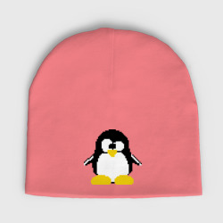 Мужская шапка демисезонная Битовый пингвин Linux
