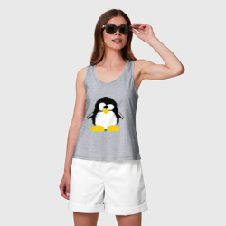 Женская майка хлопок Битовый пингвин Linux - фото 2