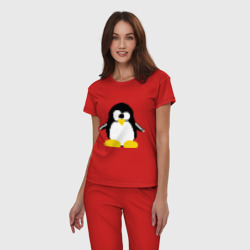 Женская пижама хлопок Битовый пингвин Linux - фото 2