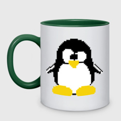 Кружка двухцветная Битовый пингвин Linux