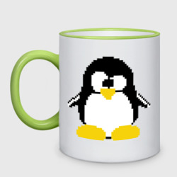 Кружка двухцветная Битовый пингвин Linux