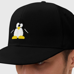 Кепка снепбек с прямым козырьком Битовый пингвин Linux