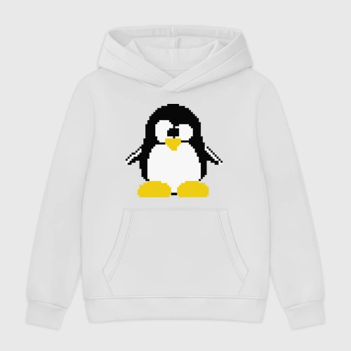 Мужская толстовка без начеса хлопок Битовый пингвин Linux