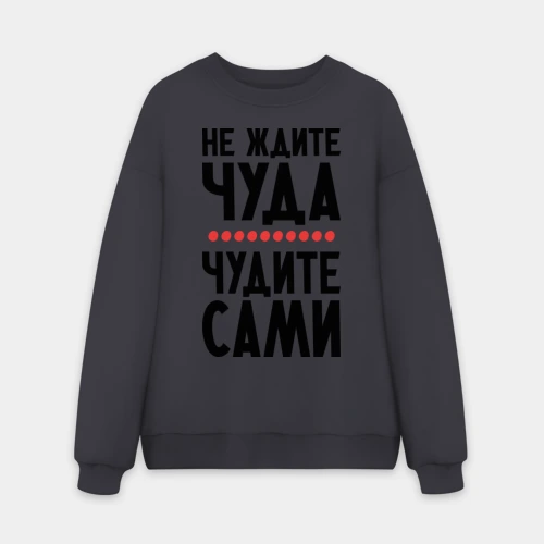 Мужской свитшот oversize без начеса хлопок Чудите сами