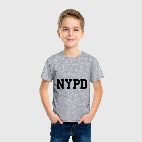 Детская футболка хлопок NYPD, цвет меланж - фото 3