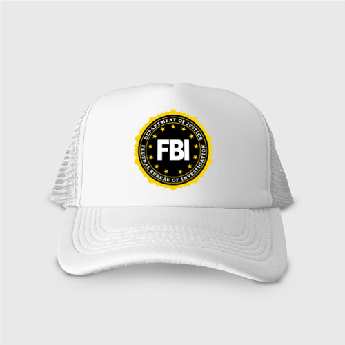 Кепка тракер с сеткой FBI, цвет белый